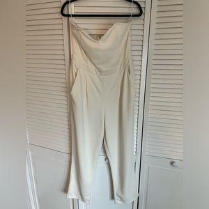 White Off the Shoulder Jumpsuit